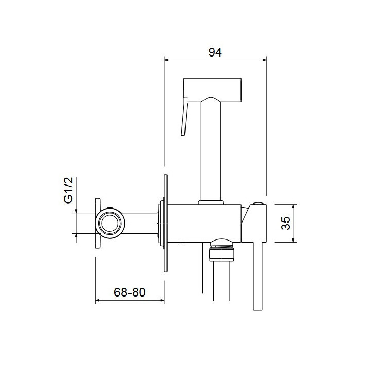Zestaw wannowy podtynkowy Blue Water Boston z wylewką i prysznicem - nikiel