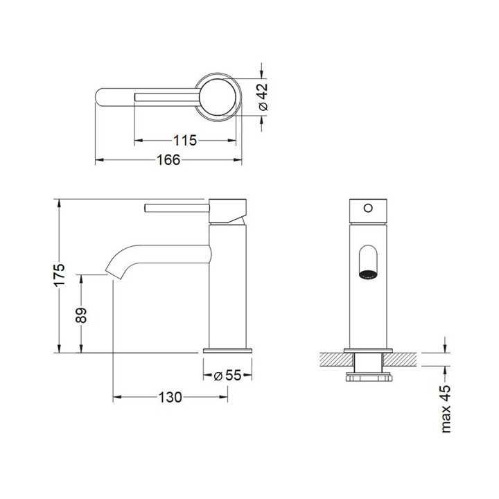 Bateria umywalkowa Blue Water Boston Jednouchwytowa, z korkiem klik-klak - nikiel