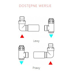Zestaw Terma trójosiowy termostatyczny Integra Al In One, z możliwością montażu grzałki, wersja lewa - biały soft