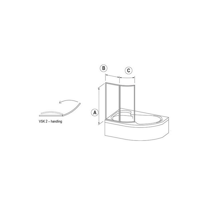 Parawan nawannowy Ravak VSK2 160 L Rain- sanitbuy.pl