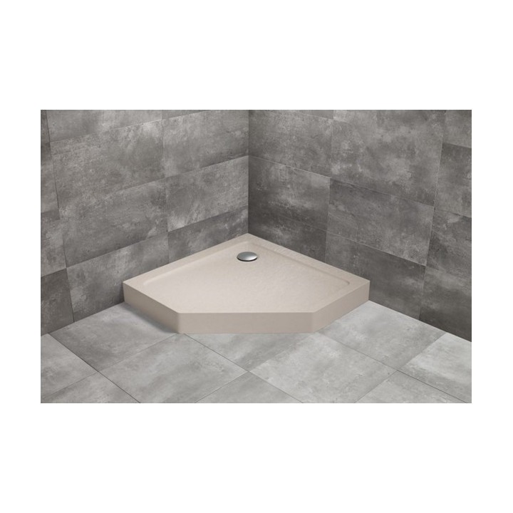 Brodzik prostokątny Radaway Doros F Compact, 140x80cm, akrylowy, stone biały
