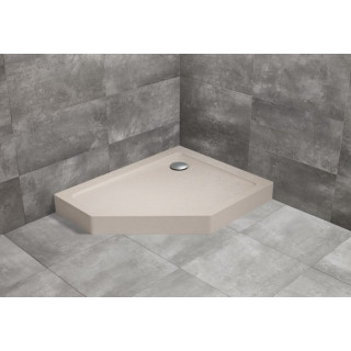 Brodzik pięciokątny lewy z obudową Radaway Doros PT E Compact 100x80cm - stone kaszmirowy