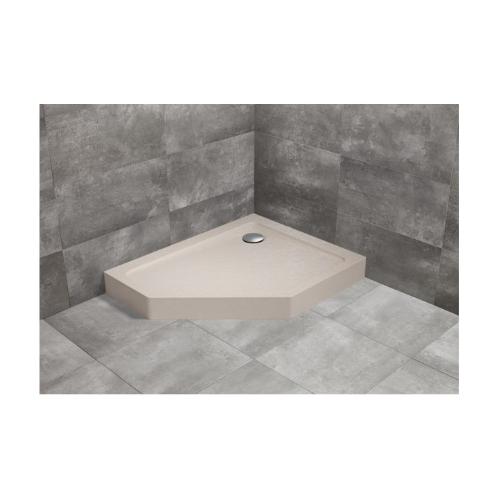 Brodzik pięciokątny lewy z obudową Radaway Doros PT E Compact 100x80cm - stone kaszmirowy