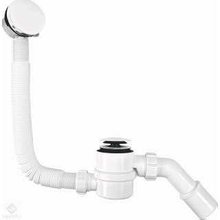 Syfon wannowy McAlpine z mechanizmem napełaniania klik-klak - czarny