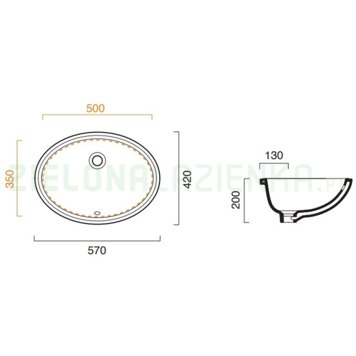Umywalka nablatowa Catalano Zero 32 cm, okrągła - biała