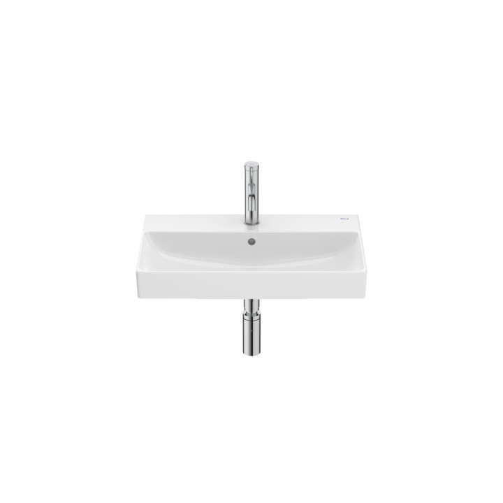 Umywalka ścienna podwójna Roca Ona, 120x46 cm, 2 otwory na baterie, przelew, biała