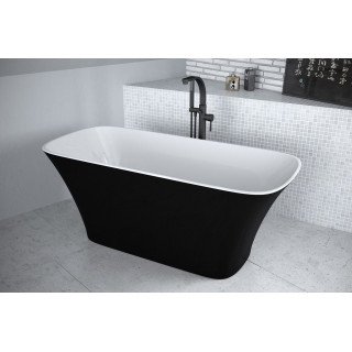 Wanna wolnostojąca Besco Keya B&W, 165x70cm, owalna, czarny/biały