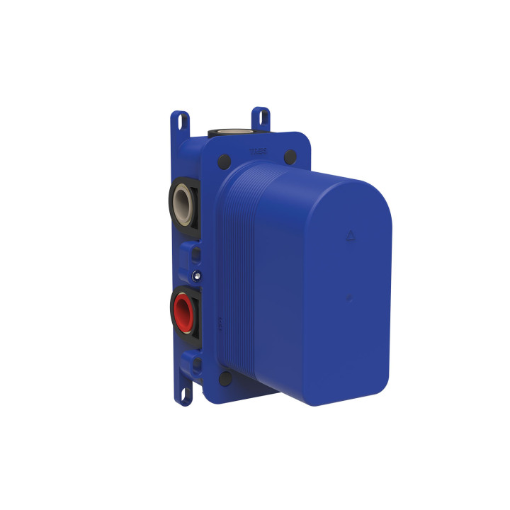 Bateria wannowo-prysznicowa, element zewnętrzny do podtynkowego korpusu 3-drożnego Tres Rapid-box - czarny mat