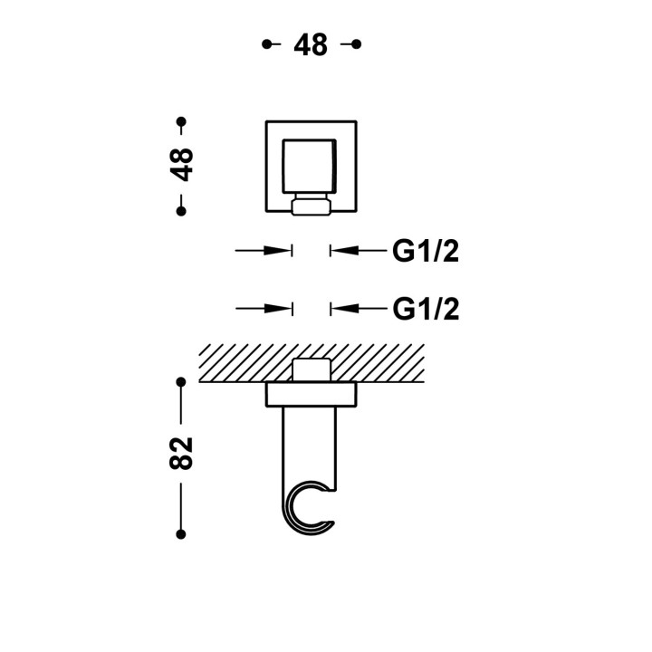 Obrotowa podstawa do słuchawki prysznicowej, Tres Complementos Ducha - Czerń Metalizowana