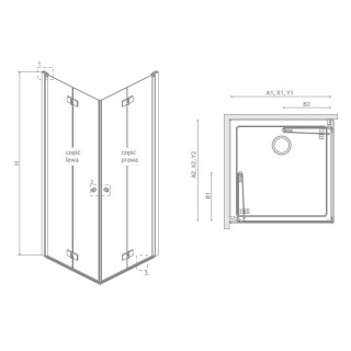Kabina prysznicowa Radaway Modo X I 120, przejrzysta, 1180x2000mm