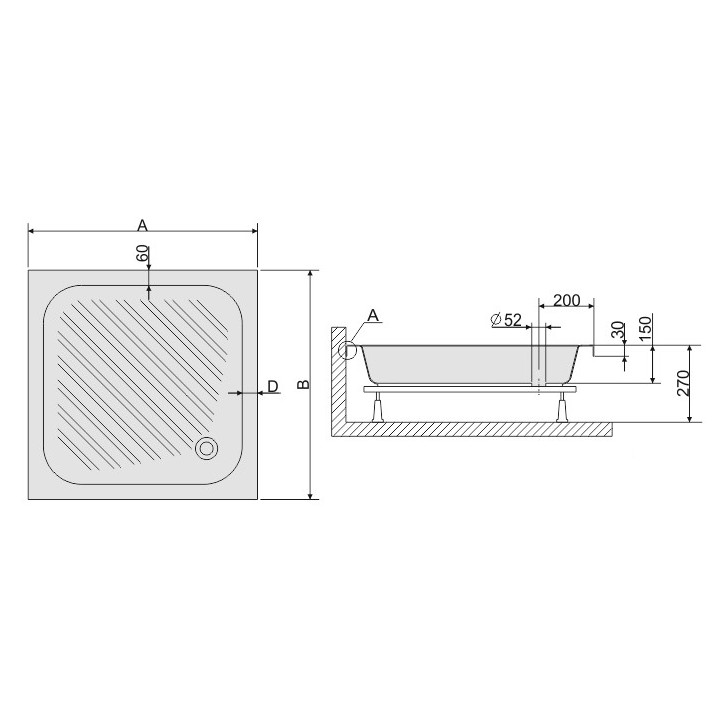 Obudowa brodzika Sanplast Classic OBa/CL 90x90x15 biew - biała