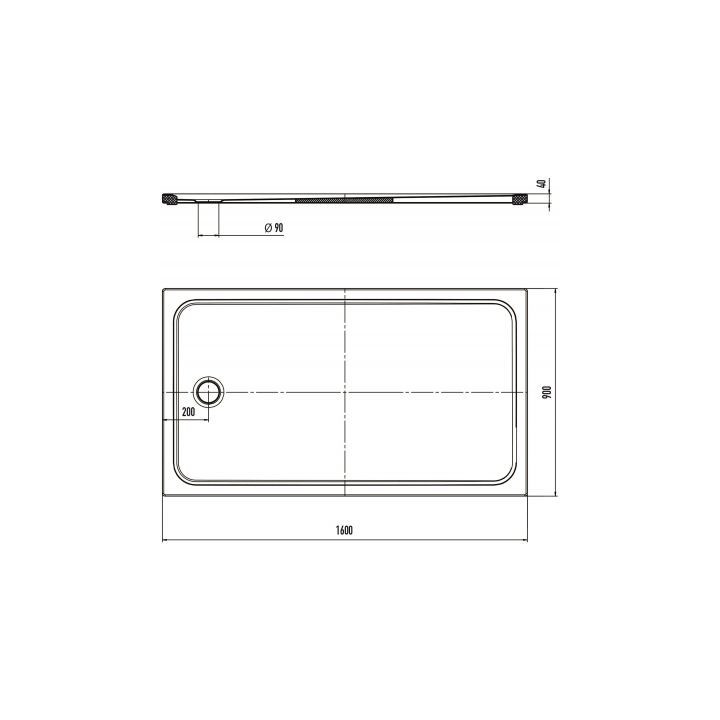 Kaldewei Cayonoplan Brodzik prostokątny z nośnikiem ze styropianu płaski 90x120 Biały