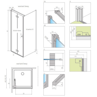 Kabina prysznicowa Radaway Modo X I 120, przejrzysta, 1180x2000mm