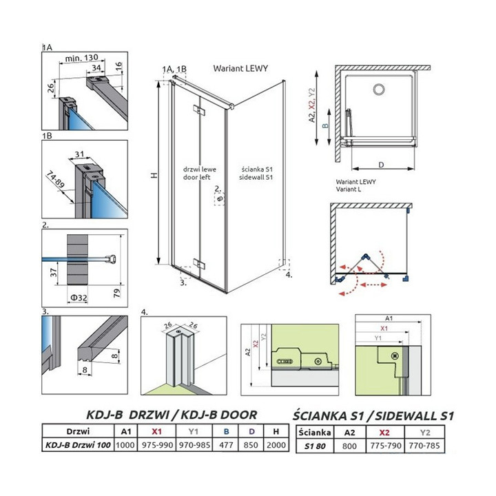 Kabina prysznicowa Radaway Modo X I 120, przejrzysta, 1180x2000mm