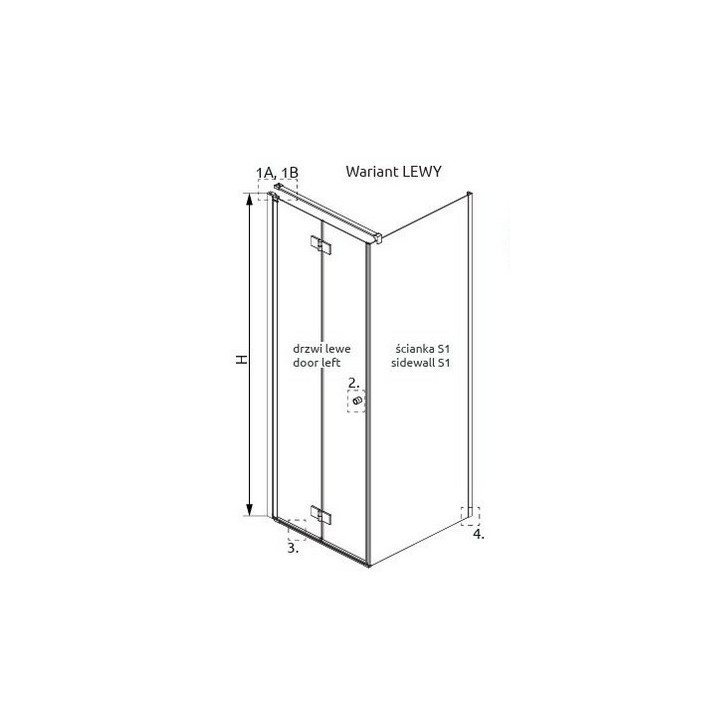 Kabina prysznicowa Radaway Modo X I 120, przejrzysta, 1180x2000mm