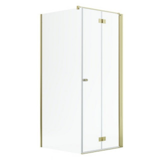 Drzwi prysznicowe Radaway Nes Gold KDJ B 100, składane, lewe, 1000x2000mm - szkło przejrzyste, profil złoty połysk