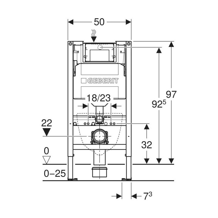 Stelaż montażowy Geberit Duofix Omega do miski wiszącej, 50x112 cm, H112