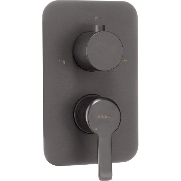 Bateria prysznicowa podtynkowa bez przełącznika natrysku, Deante Arnika, titanium