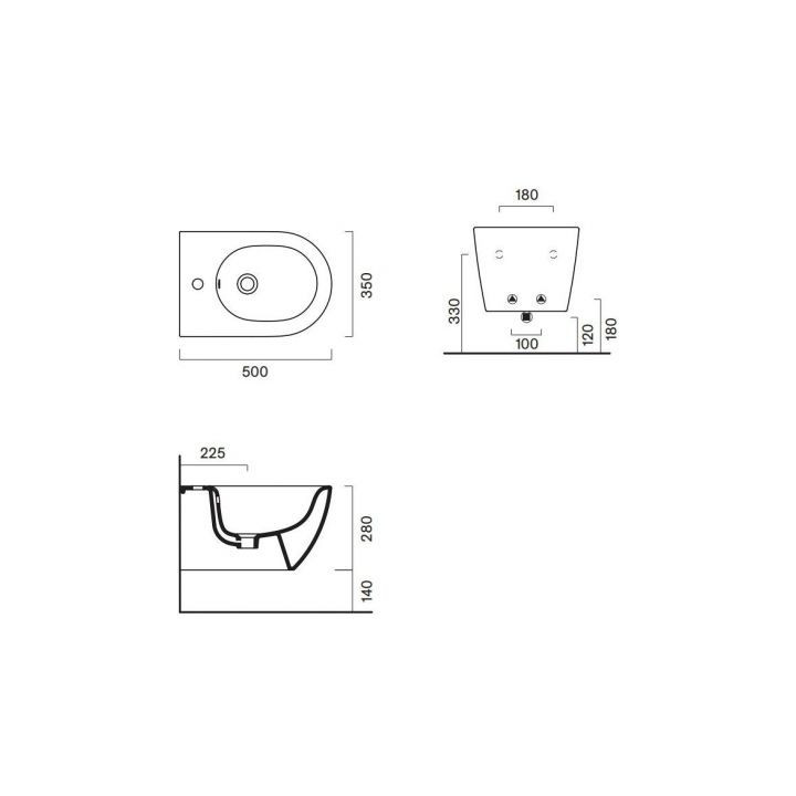 Bidet wiszący Catalano Sfera Eco, 54x35cm, biały połysk