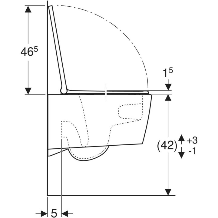 Miska wisząca WC Geberit ONE, TurboFlush, z deską sedesową, panel dekoracyjny: chrom błyszczący