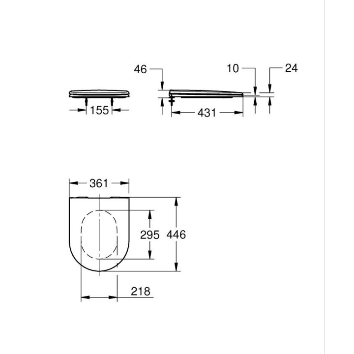 Deska sedesowa wolnoopadająca, Grohe Euro Ceramika, biel alpejska