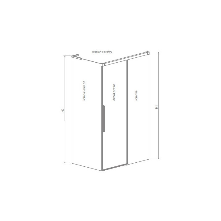 Drzwi kabiny prysznicowej Radaway Idea 8 KDJ 100, prawe, 1000x2000mmm, szkło przejrzyste, chrom
