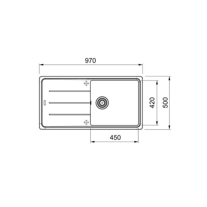 Zlewozmywak wbudowywany, Franke Basis BFG 611-97 ,onyx