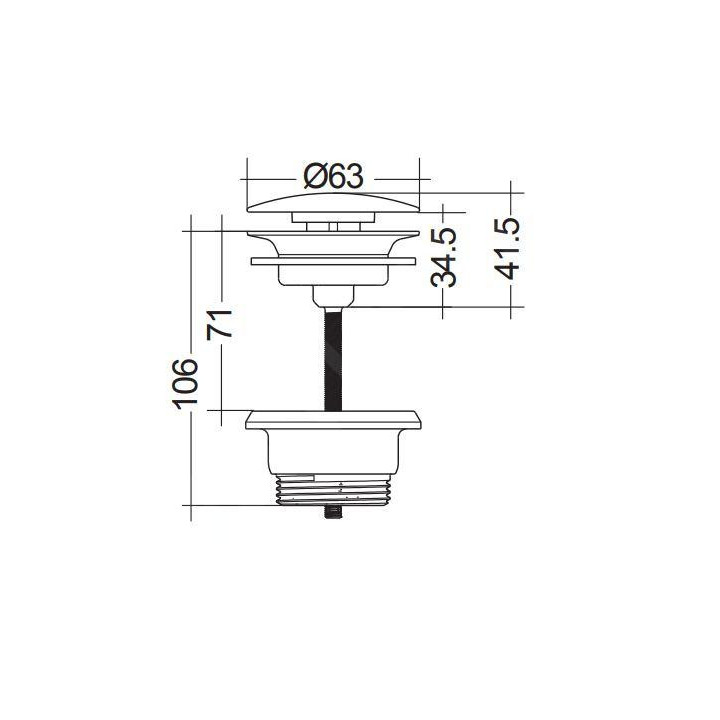 Korek/ Zamykany zawór spustowy G 1 1/4 Kludi, czarny mat