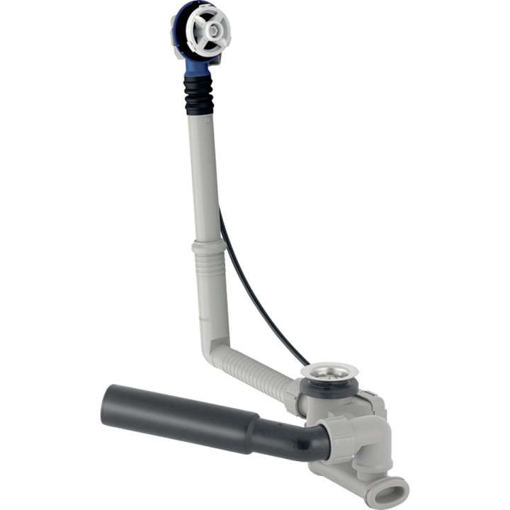 Zestaw odpływowo-przelewowy Geberit do wanien niestandardowych, z korkiem automatycznym, kompletny - chrom