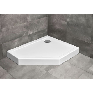 Brodzik pięciokątny Radaway Doros PT E Compact, 90x80 cm, lewy, akrylowy - biały