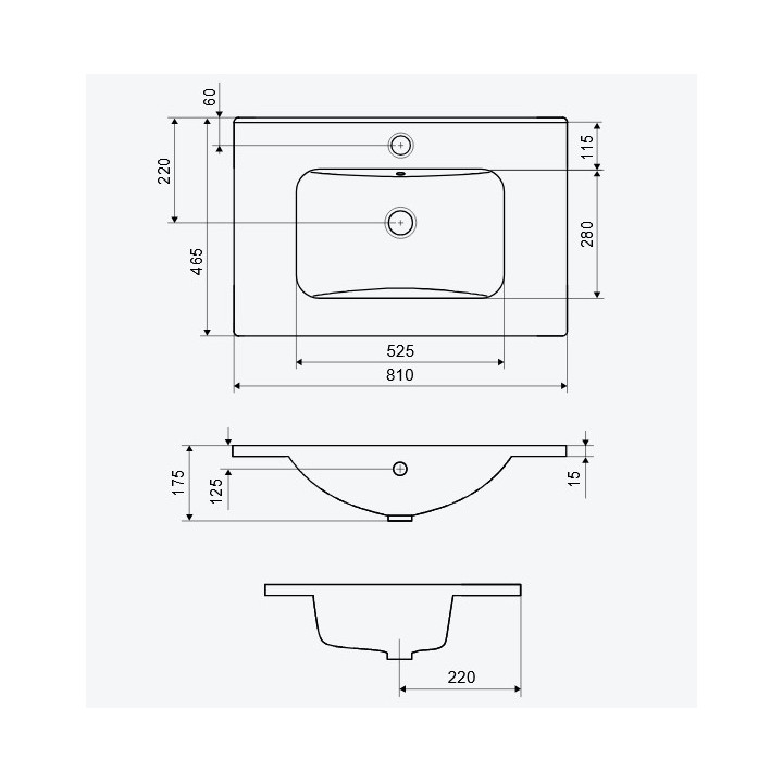 Umywalka nablatowa Excellent Rima 2.0, 60x40cm, bez przelewu, otwór na baterię, śnieżnobiały