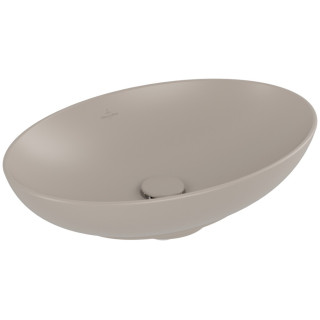 Umywalka nablatowa Villeroy & Boch Loop & Friends, 56x38cm, owalna, z przelewem, Stone White CeramicPlus