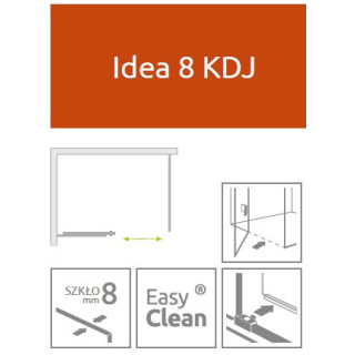 Drzwi kabiny prysznicowej Radaway Idea 8 KDJ 110, lewe, 1000x2000mmm, szkło przejrzyste, chrom