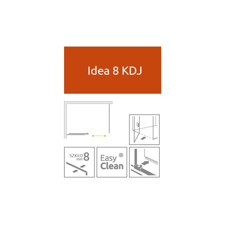 Drzwi kabiny prysznicowej Radaway Idea 8 KDJ 110, lewe, 1000x2000mmm, szkło przejrzyste, chrom