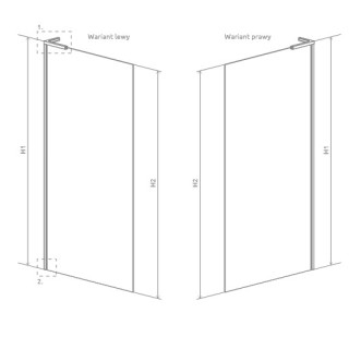 Parawan nawannowy Radaway Modo SL Black PNJ II 70 prawy, szkło przejrzyste, profil czarny