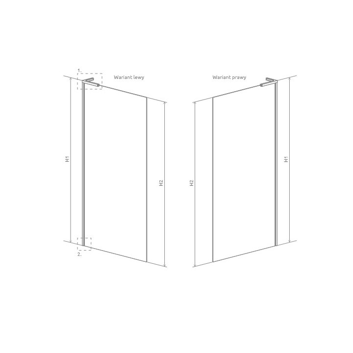 Parawan nawannowy Radaway Modo SL Black PNJ II 70 prawy, szkło przejrzyste, profil czarny