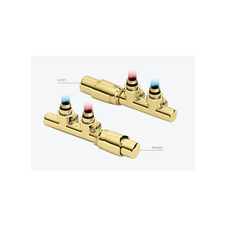 Zestaw zintegrowany termostatyczny Excellent Volaro 2.0 grzejnikowy lewy - złoty połysk