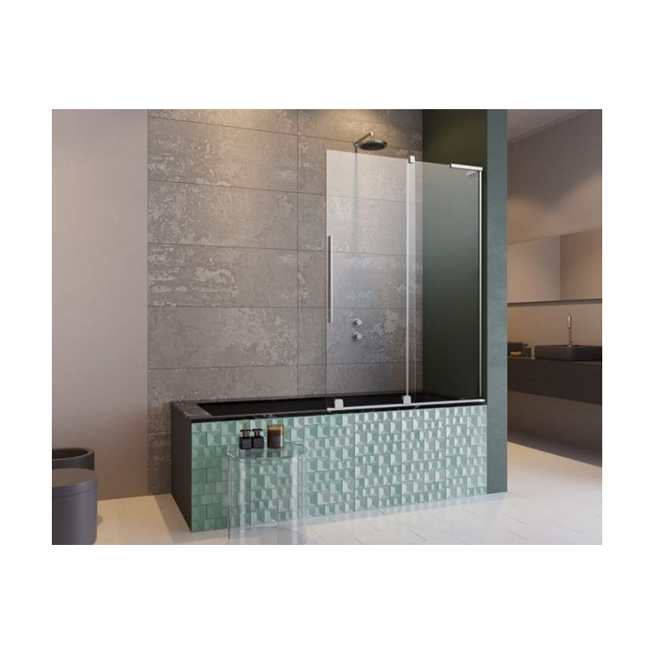 Parawan nawannowy Radaway Furo SL PND II 100, lewy, szkło przejrzyste, 100x150cm, przesuwny, profil chrom