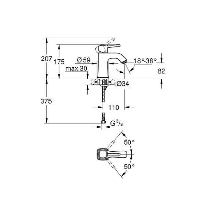 Bateria umywalkowa Grohe Grandera- sanitbuy.pl