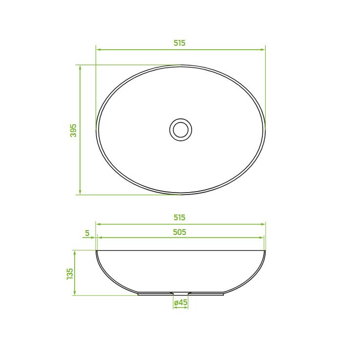 Umywalka ceramiczna Laveo Kvadrato 47x36 cm nablatowa, bez otworu na baterie - biała