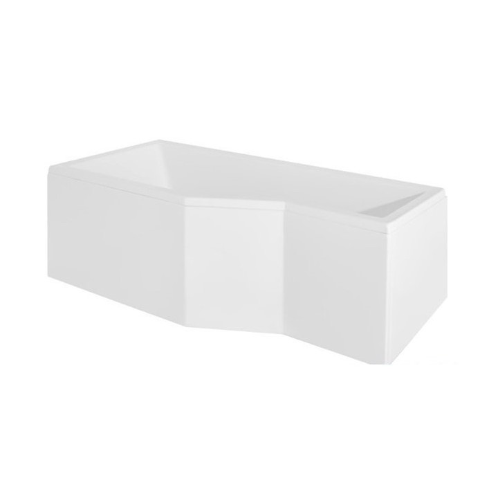 PYTAJ O RABAT ! Wanna asymetryczna lewa Besco Integra 150x75cm + parawan 3-skrzydłowy, biała