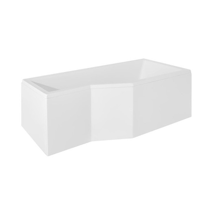 PYTAJ O RABAT ! Wanna asymetryczna lewa Besco Integra 150x75cm + parawan 3-skrzydłowy, biała