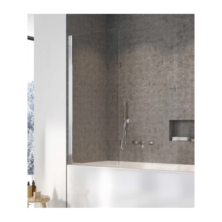 Parawan nawannowy Radaway Nes Black PNJ I Factory, lewy, szkło przejrzyste, czarna kratka, 90x150cm, czarny profil