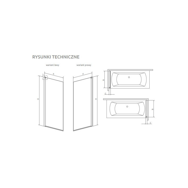 Parawan nawannowy Radaway Nes PNJ I 90x150 cm, lewy - szkło przejrzyste, profil GunMetal
