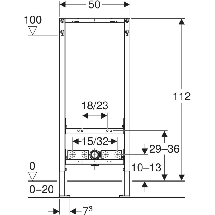 Stelaż podtynkowy Geberit DuofixBasic H112 do bidetu