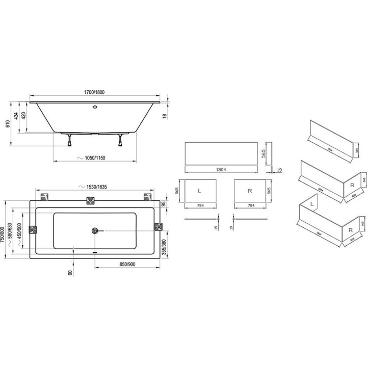 RAVAK Wanna FORMY 01 170 x75 snowwhite