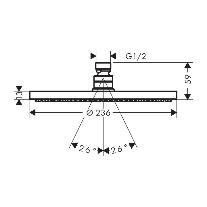Deszczownica Hansgrohe Crometta S 240 1jet , okrągła, 240mm, 8,9 l/min, czarny mat