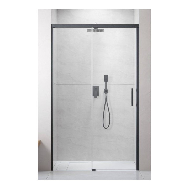 Drzwi prysznicowe suwane Radaway Idea Black DWJ 100 Lewe 98.7-101.2x200.5cm, profil czarny, szkło przejrzyste- sanitbuy.pl