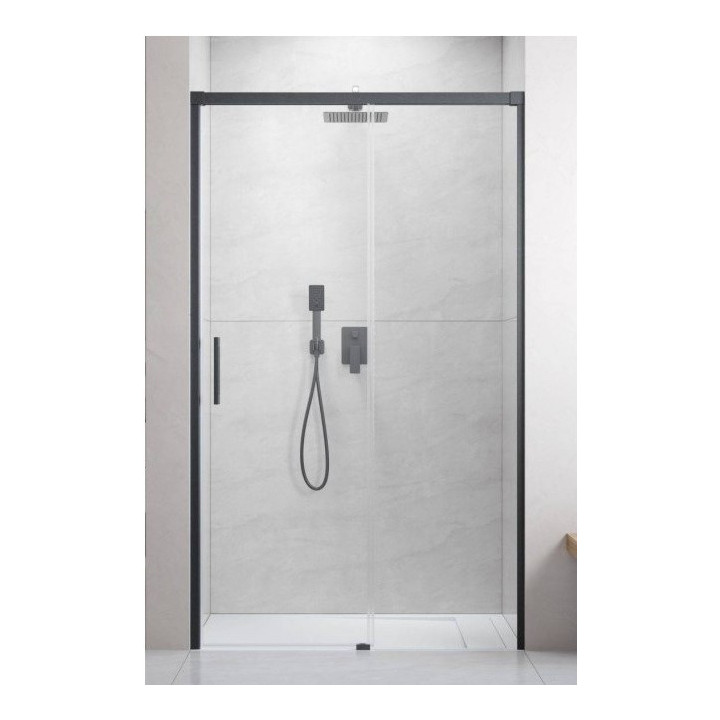 Drzwi prysznicowe suwane Radaway Idea Black DWJ 100 Lewe 98.7-101.2x200.5cm, profil czarny, szkło przejrzyste- sanitbuy.pl