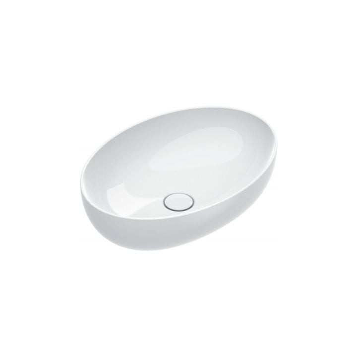Umywalka nablatowa Catalano Sfera okrągła 42 cm, bez otworu na baterię, bez przelewu - biały połysk